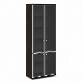 Vasanta V-612 Шкаф со стеклом в алюминиевом профиле 820*440*2195 Дуб Кентербери