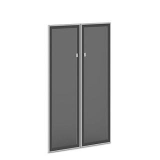 Vasanta V-024 Двери средние стеклянные тонированные в алюминиевом профиле 2 шт. 810*20*1406