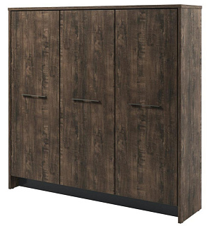 Торстон Т-33-13 Шкаф трехсекционный с полками 2200*520*2120 Дуб Бунратти/Антрацит 