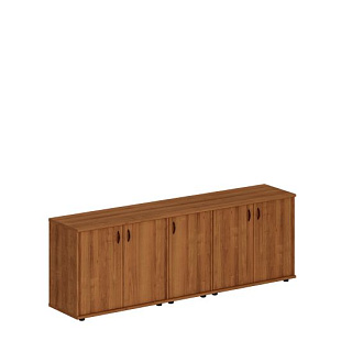 Престиж Исп.10 Шкаф низкий (закрытый + закрытый узкий + закрытый) (220x46x75) Темный орех