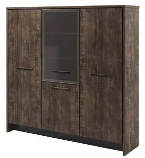 Торстон Т-33-14 л/пр Шкаф трехсекционный с полками 2200*520*2120 Дуб Бунратти/Антрацит 