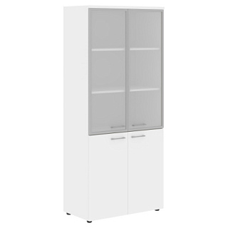 Xten XHC 85.7 Шкаф комбинированный с дверьми в AL и топом 856х432х1955  Белый