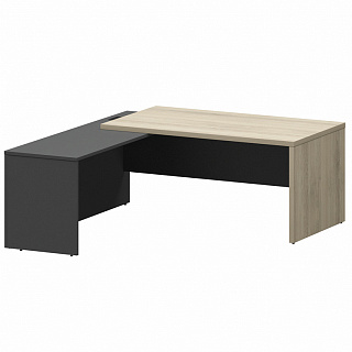 Кортез КZР-18 L/R Стол руководителя с приставкой лев/пр 1800х2000х750 Кронберг/Графит