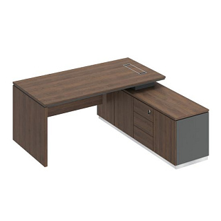 City СИ 107 ДГ АР ДГ Стол руководителя (опора ДСП) на опорной тумбе (180x180x75)