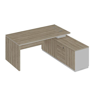 City СИ 107 ДС БП ДС Стол руководителя (опора ДСП) на опорной тумбе (180x180x75)