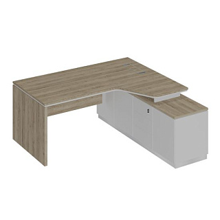 City СИ 118 ДС БП БП Стол руководителя эргономичный на опорной тумбе правый (200x180x75) 20*