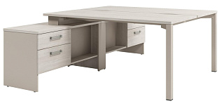 Solution D-424 Стол-тандем на металлокаркасе с опорной тумбой 1750*2380*750 (раб.место 1600*1432)