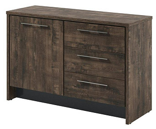 Торстон Т-12-01 Тумба с дверью и 3 ящиками 1494*520*970 Дуб Бунратти/Антрацит 