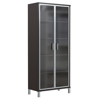 Born B 430.8 Шкаф высокий со стеклянными дверьми в AL рамке 900х450х2054 Венге Магия