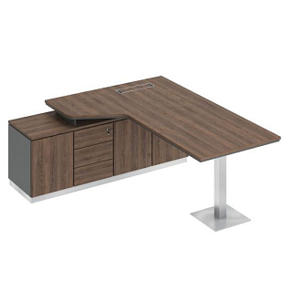 City СИ 115 ДГ АР ДГ Стол руководителя эргономичный на опорной тумбе левый (200x180x75) 20*