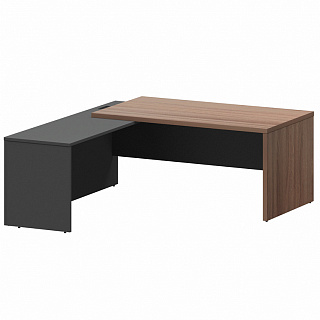 Кортез КZР-18 L/R Стол руководителя с приставкой лев/пр 1800х2000х750 Темный шимо/Графит