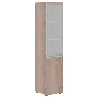 Xten XHC 42.7(L/R) Шкаф колонка комбинированая с дверьми в AL рамке и топом 432х432х1955  Дуб Со