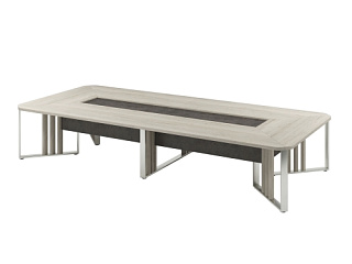 Vestar Z-201 Стол переговоров на 12 человек 4140*1800*750 Дуб Галифакс/Бетон Чикаго