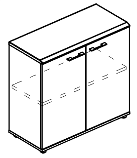 Alta МР 9351 МП/ВЛ/ВЛ Шкаф низкий закрытый (топ МДФ) мокко премиум / вяз либерти