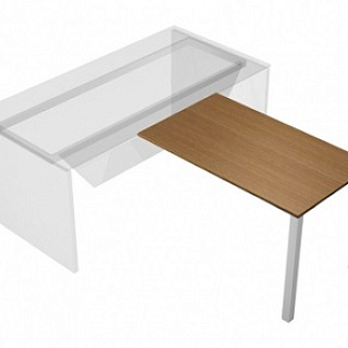 ВТ 0426 БН Брифинг - приставка фронтальная 120*70*76 орех ногаро/белый премиум