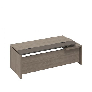 U.rus РС 107 ДЧ/ЛС Стол руководителя с кабель-каналами левый (222x90x76) Дуб виченца/лава серая