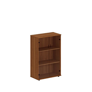 Престиж Исп.15 Шкаф со стеклянными дверями средний (89x46x136) Темный орех