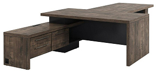 Торстон T-918 л Стол с опорной тумбой 1800*3700*750 Дуб Бунратти/Антрацит 