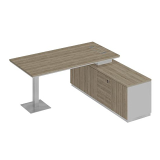 City СИ 101 ДС БП ДС Стол руководителя на опорной тумбе (180x180x75)