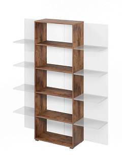 Lemo L-641 Стеллаж дополнительный 712х356х1916 Таксония шоколадная