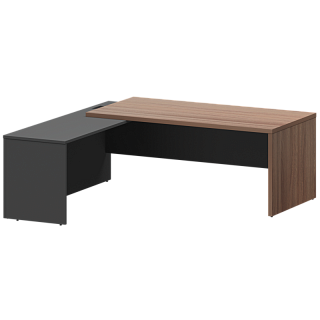 КОРТЕЗ КZР-20 L/R Стол руководителя с приставкой лев/пр 2000х2000х750 Шимо темный/Графит