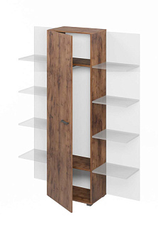 Lemo L-622 Шкаф для одежды дополнительный 570х374х1916 Таксония шоколадная