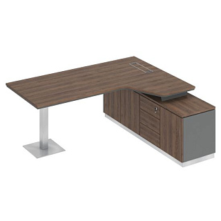 City СИ 114 ДГ АР ДГ Стол руководителя эргономичный на опорной тумбе правый (180x180x75) 20*