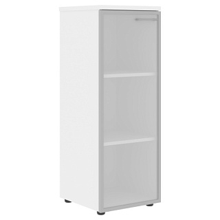 Xten XMC 42.7(L/R) Шкаф колонка со стеклянной дверью в AL раме и топом 432х432х1190 Белый