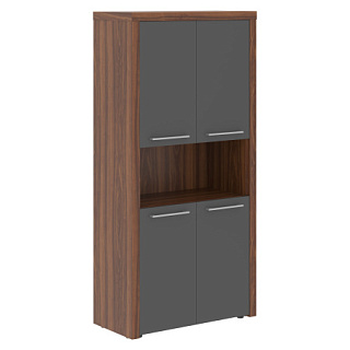 Zenn ZHC 85.4 Шкаф с 2-мя комплектами глухих малых дверей и топом 964х452х1984 Орех Даллас/Антрацит