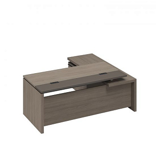 U.rus РС 129 ДЧ/ЛС Стол руководителя с кабель-каналами с брифинг-приставкой боковой левый (202x180x7