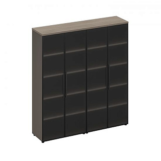 U.rus РС 320 ДЧ/ЛС Шкаф для документов со стеклянными дверями (181x46x198) Дуб виченца/лава серая