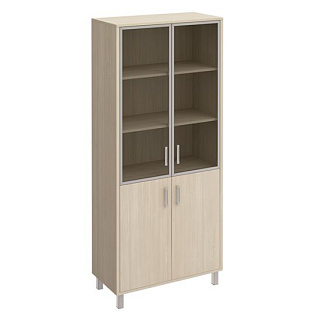 Борн В 430-822 Шкаф двери стеклянные в алюминиевой рамке ДСП без замка (90x45x205.4) Дуб шамони