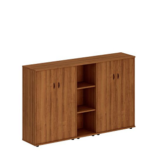 Престиж Исп.26 Шкаф средний (закрытый + стеллаж узкий + закрытый) (220x46x136) 20* Темный орех