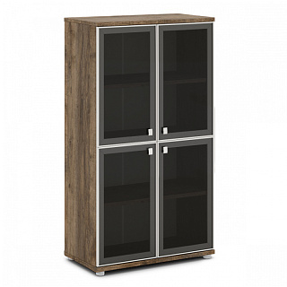 Vasanta V-669 Шкаф со стеклом в алюминиевом профиле 820*440*1490 Дуб Самдал
