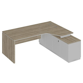 City СИ 120 ДС БП БП Стол руководителя эргономичный (опора ДСП) на опорной тумбе правый (200x180x75