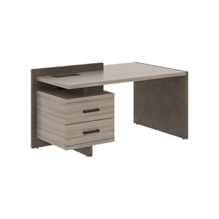 Wood&Stone СФ-531331-СФ-531332 Стол руководителя 1600х961х840 Дрифтвуд/Бетон Чикаго темный