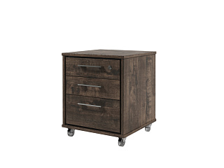 Торстон T-90 Тумба подкатная с 3 ящиками 480*480*567 Дуб Бунратти/Антрацит 