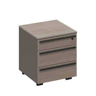 U.rus РС 214 ДЧ/ЛС Тумба выкатная 3-х ящичная с замком с доводчиками (50.8x50.8x57.5) Дуб виченца/ла