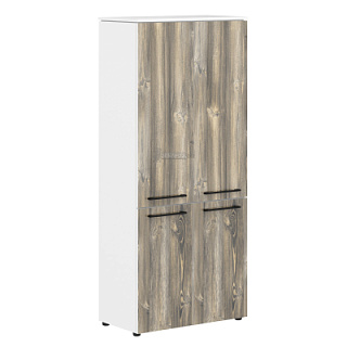 Morris MHC 85.3 Шкаф с глухими средними и малыми дверьми 854х423х1956 Дуб Базель/Белый