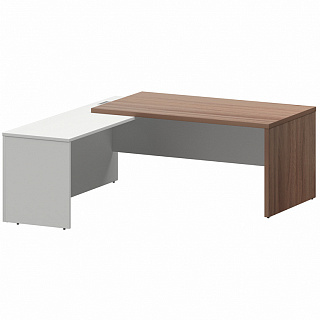 Кортез КZР-18 L/R Стол руководителя с приставкой лев/пр 1800х2000х750 Темный шимо/Белый