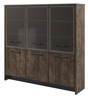 Торстон Т-33-16 л/пр Шкаф техсекционный с полками  2200*520*2120 Дуб Бунратти/Антрацит 