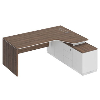 City СИ 118 ДГ БП БП Стол руководителя эргономичный на опорной тумбе правый (200x180x75) 20*