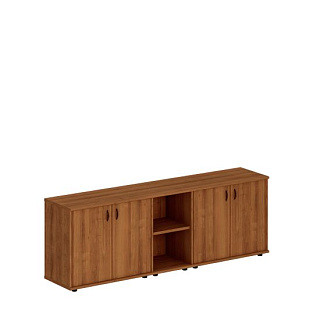 Престиж Исп.09 Шкаф комбинированный низкий (закрытый + стеллаж узкий + закрытый) (220x46x75) Темный 