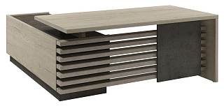 Vestar Z-218 пр Стол руководителя с опорной тумбой 1800x900/2030x750 Дуб Галифакс/Бетон Чикаго