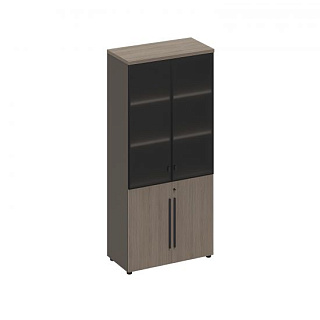 U.rus РС 313 ДЧ/ЛС Шкаф для документов комбинированный со стеклянными дверями (91x46x198) Дуб виченц