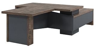 Торстон T-818 л Стол с опорной тумбой 1800*3150*750 Дуб Бунратти/Антрацит 