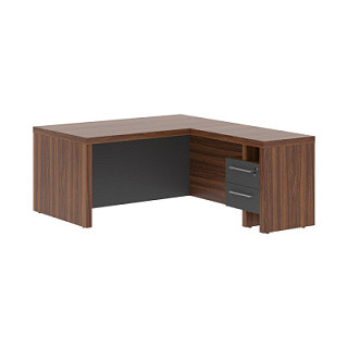 Zenn ZCT 1619H.А (L/R) Стол руководителя 1600х1900х750 Орех Даллас/Антрацит