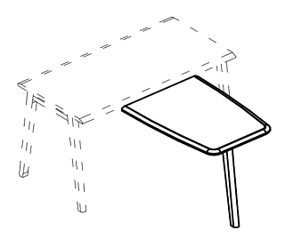 Alta MT МР Б1Б 073 ВЛ Брифинг-приставка фронтальная на опоре MТ вяз либерти / белый, вставка белая