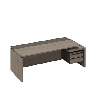 U.rus РС 112 ДЧ/ЛС Стол руководителя с тумбой подвесной 2-ящичной с замком правый (222x90x76) 20* Ду