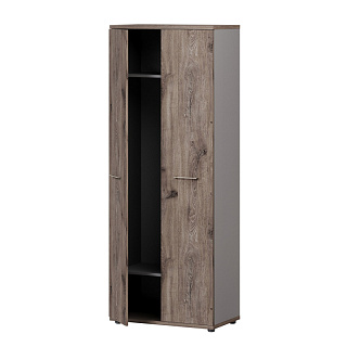 Vilas B-721 Шкаф для одежды 800х454х2098 Дуб Веллингтон табак/Кубанит серый